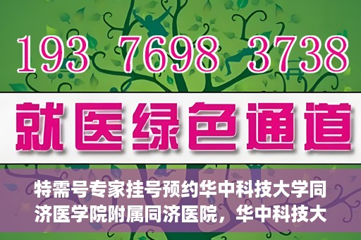 特需号专家挂号预约华中科技大学同济医学院附属同济医院，华中科技大学同济医学院附属同济医院特需专家挂号预约攻略