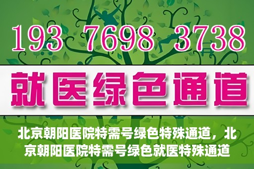 北京朝阳医院特需号绿色特殊通道，北京朝阳医院特需号绿色就医特殊通道解析