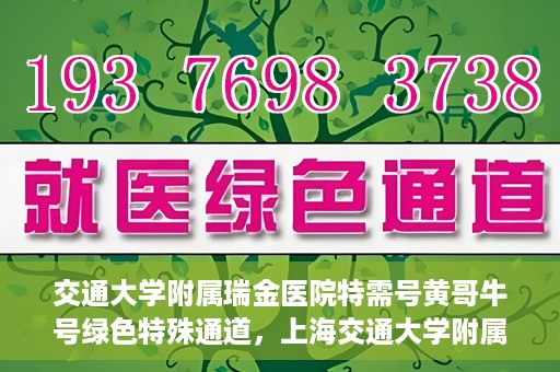 交通大学附属瑞金医院特需号黄哥牛号绿色特殊通道，上海交通大学附属瑞金医院特需号黄哥牛号，绿色就医通道揭秘