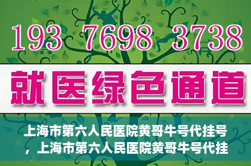 上海市第六人民医院黄哥牛号代挂号，上海市第六人民医院黄哥牛号代挂号攻略揭秘