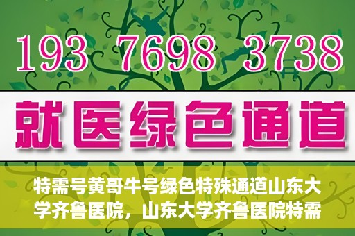 特需号黄哥牛号绿色特殊通道山东大学齐鲁医院，山东大学齐鲁医院特需绿色特殊通道，黄哥牛号专享服务