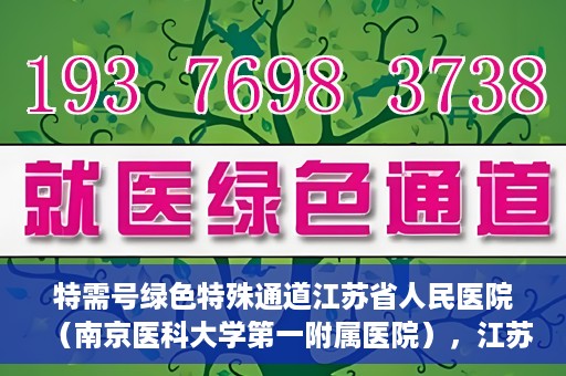 特需号绿色特殊通道江苏省人民医院（南京医科大学第一附属医院），江苏省人民医院特需号绿色特殊通道，打造高效医疗体验