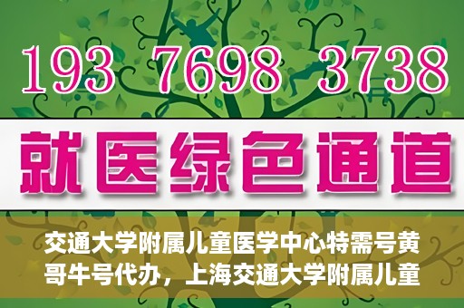 交通大学附属儿童医学中心特需号黄哥牛号代办，上海交通大学附属儿童医学中心特需号专家黄哥牛号预约代办服务解析