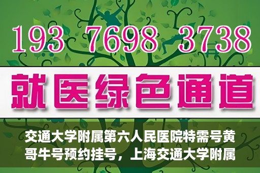 交通大学附属第六人民医院特需号黄哥牛号预约挂号，上海交通大学附属第六人民医院特需号专家黄哥牛号预约挂号攻略