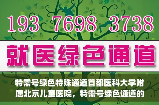 特需号绿色特殊通道首都医科大学附属北京儿童医院，特需号绿色通道的温暖，北京儿童医院为患者提供特殊服务之路