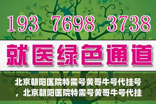 北京朝阳医院特需号黄哥牛号代挂号，北京朝阳医院特需号黄哥牛号代挂号服务解析