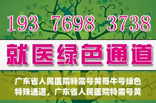 广东省人民医院特需号黄哥牛号绿色特殊通道，广东省人民医院特需号黄哥牛号，绿色特殊通道就医体验