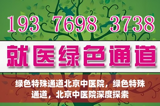 绿色特殊通道北京中医院，绿色特殊通道，北京中医院深度探索