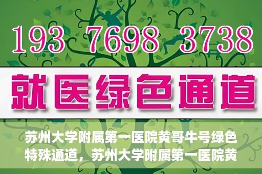 苏州大学附属第一医院黄哥牛号绿色特殊通道，苏州大学附属第一医院黄哥牛号，绿色特殊通道的守护力量