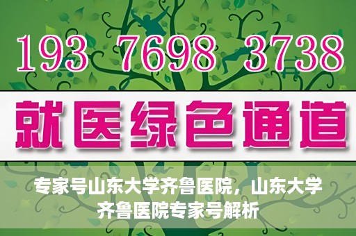 专家号山东大学齐鲁医院，山东大学齐鲁医院专家号解析