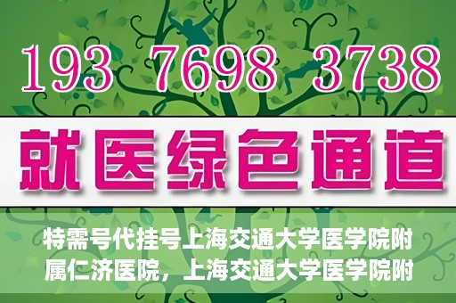 特需号代挂号上海交通大学医学院附属仁济医院，上海交通大学医学院附属仁济医院特需号代挂号服务解析