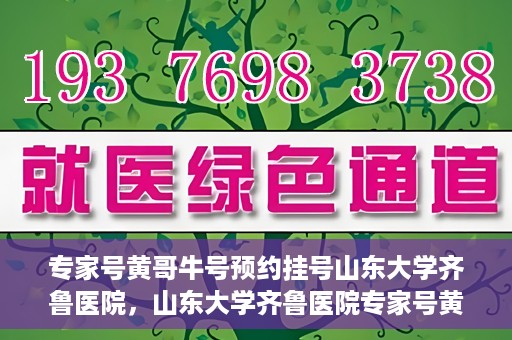 专家号黄哥牛号预约挂号山东大学齐鲁医院，山东大学齐鲁医院专家号黄哥牛号预约挂号指南