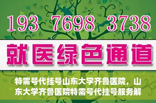 特需号代挂号山东大学齐鲁医院，山东大学齐鲁医院特需号代挂号服务解析