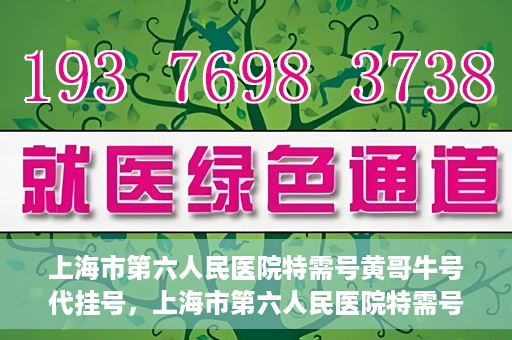 上海市第六人民医院特需号黄哥牛号代挂号，上海市第六人民医院特需号专家黄哥代挂号服务解析