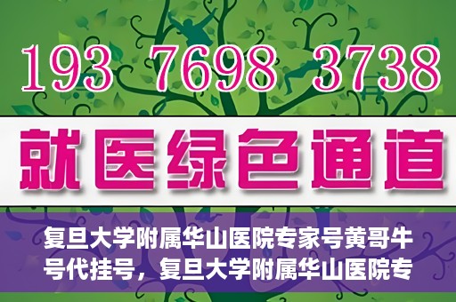 复旦大学附属华山医院专家号黄哥牛号代挂号，复旦大学附属华山医院专家号代挂号背后的故事，黄哥牛号的信任与挑战