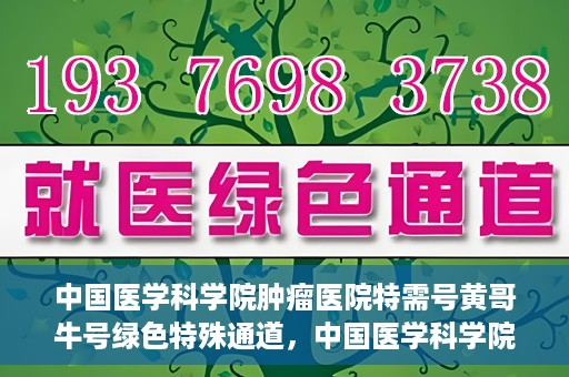中国医学科学院肿瘤医院特需号黄哥牛号绿色特殊通道，中国医学科学院肿瘤医院特需号黄哥牛号绿色通道解析