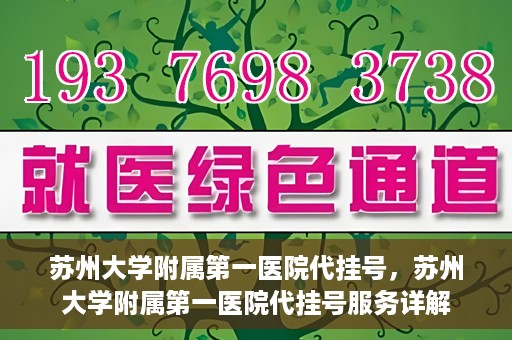 苏州大学附属第一医院代挂号，苏州大学附属第一医院代挂号服务详解