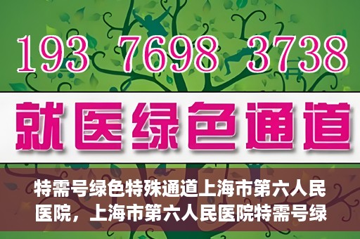 特需号绿色特殊通道上海市第六人民医院，上海市第六人民医院特需号绿色特殊通道，就医新选择
