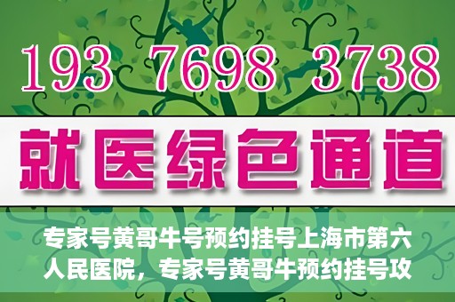 专家号黄哥牛号预约挂号上海市第六人民医院，专家号黄哥牛预约挂号攻略，上海市第六人民医院挂号指南