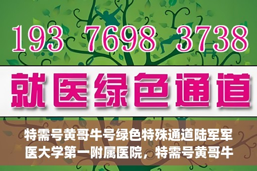 特需号黄哥牛号绿色特殊通道陆军军医大学第一附属医院，特需号黄哥牛号，陆军军医大学第一附属医院绿色特殊通道揭秘