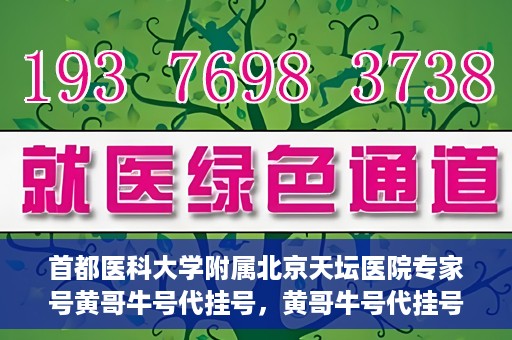首都医科大学附属北京天坛医院专家号黄哥牛号代挂号，黄哥牛号代挂号，北京天坛医院专家号预约解读
