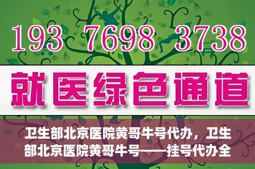 卫生部北京医院黄哥牛号代办，卫生部北京医院黄哥牛号——挂号代办全攻略