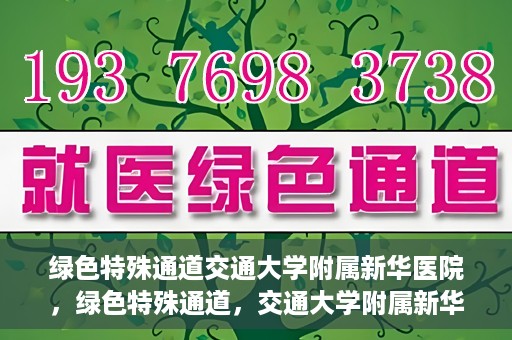 绿色特殊通道交通大学附属新华医院，绿色特殊通道，交通大学附属新华医院的探索与实践