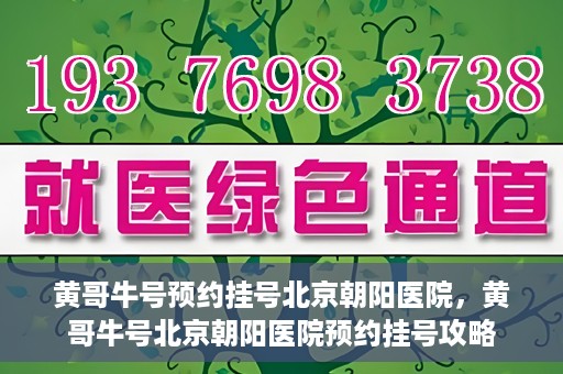 黄哥牛号预约挂号北京朝阳医院，黄哥牛号北京朝阳医院预约挂号攻略