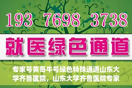 专家号黄哥牛号绿色特殊通道山东大学齐鲁医院，山东大学齐鲁医院专家号黄哥牛号绿色特殊通道揭秘
