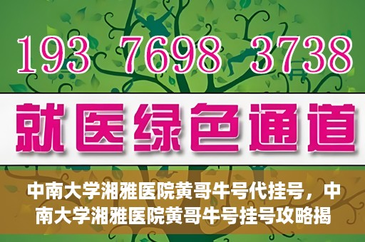 中南大学湘雅医院黄哥牛号代挂号，中南大学湘雅医院黄哥牛号挂号攻略揭秘