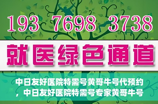 中日友好医院特需号黄哥牛号代预约，中日友好医院特需号专家黄哥牛号预约服务解析