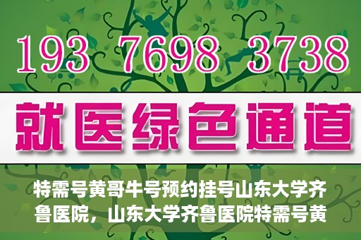 特需号黄哥牛号预约挂号山东大学齐鲁医院，山东大学齐鲁医院特需号黄哥牛号预约挂号指南