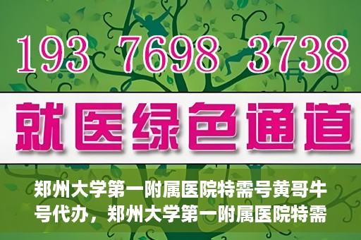 郑州大学第一附属医院特需号黄哥牛号代办，郑州大学第一附属医院特需号名医黄哥牛号预约代办服务解析