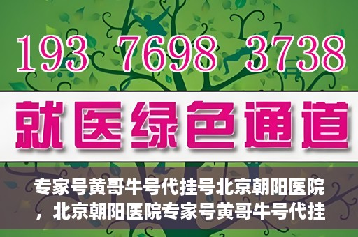 专家号黄哥牛号代挂号北京朝阳医院，北京朝阳医院专家号黄哥牛号代挂号解析