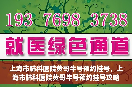 上海市肺科医院黄哥牛号预约挂号，上海市肺科医院黄哥牛号预约挂号攻略，轻松掌握挂号秘籍