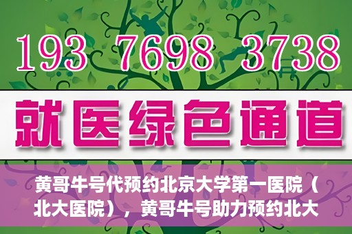 黄哥牛号代预约北京大学第一医院（北大医院），黄哥牛号助力预约北大医院——北京大学第一医院权威预约服务开启