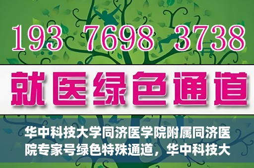 华中科技大学同济医学院附属同济医院专家号绿色特殊通道，华中科技大学同济医院专家号绿色特殊通道，专业医疗服务的快速通道