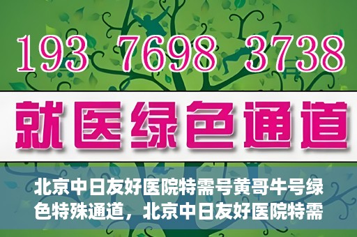 北京中日友好医院特需号黄哥牛号绿色特殊通道，北京中日友好医院特需号黄哥牛号，绿色就医特殊通道揭秘