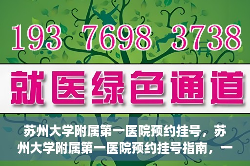 苏州大学附属第一医院预约挂号，苏州大学附属第一医院预约挂号指南，一站式解决您的就医难题
