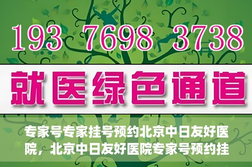 专家号专家挂号预约北京中日友好医院，北京中日友好医院专家号预约挂号攻略，专业医疗，一键预约体验