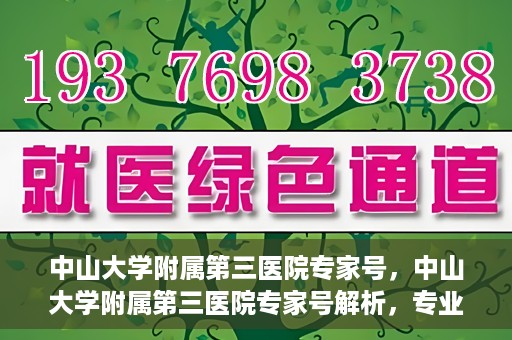 中山大学附属第三医院专家号，中山大学附属第三医院专家号解析，专业医疗团队为您的健康保驾护航