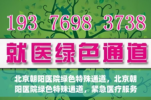 北京朝阳医院绿色特殊通道，北京朝阳医院绿色特殊通道，紧急医疗服务的速度与温情