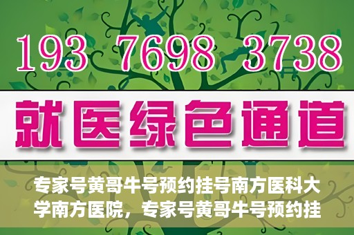 专家号黄哥牛号预约挂号南方医科大学南方医院，专家号黄哥牛号预约挂号指南，南方医科大学南方医院就医攻略