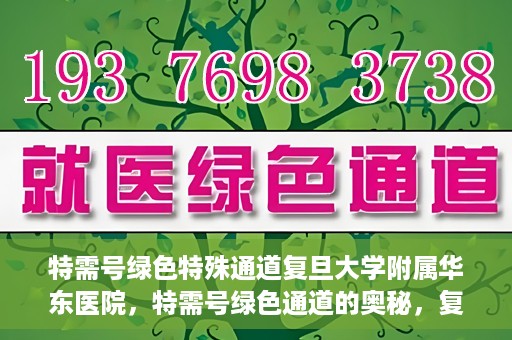 特需号绿色特殊通道复旦大学附属华东医院，特需号绿色通道的奥秘，复旦大学附属华东医院的特殊通道探索