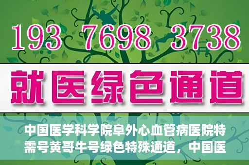 中国医学科学院阜外心血管病医院特需号黄哥牛号绿色特殊通道，中国医学科学院阜外心血管病医院特需号黄哥牛号，绿色通道的医学关怀与特殊关怀服务