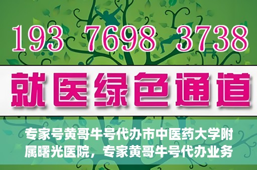 专家号黄哥牛号代办市中医药大学附属曙光医院，专家黄哥牛号代办业务揭秘，市中医药大学附属曙光医院的健康服务新动态