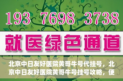 北京中日友好医院黄哥牛号代挂号，北京中日友好医院黄哥牛号挂号攻略，便捷代挂号服务解析