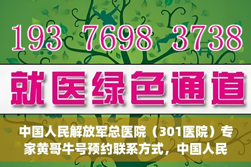 中国人民解放军总医院（301医院）专家黄哥牛号预约联系方式，中国人民解放军总医院（301医院）黄哥牛专家号预约联系方式全解析