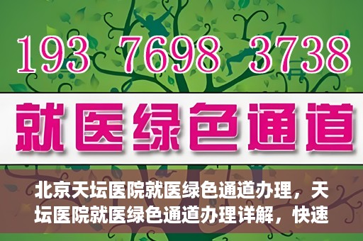 北京天坛医院就医绿色通道办理，天坛医院就医绿色通道办理详解，快速就医攻略