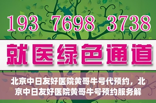 北京中日友好医院黄哥牛号代预约，北京中日友好医院黄哥牛号预约服务解析